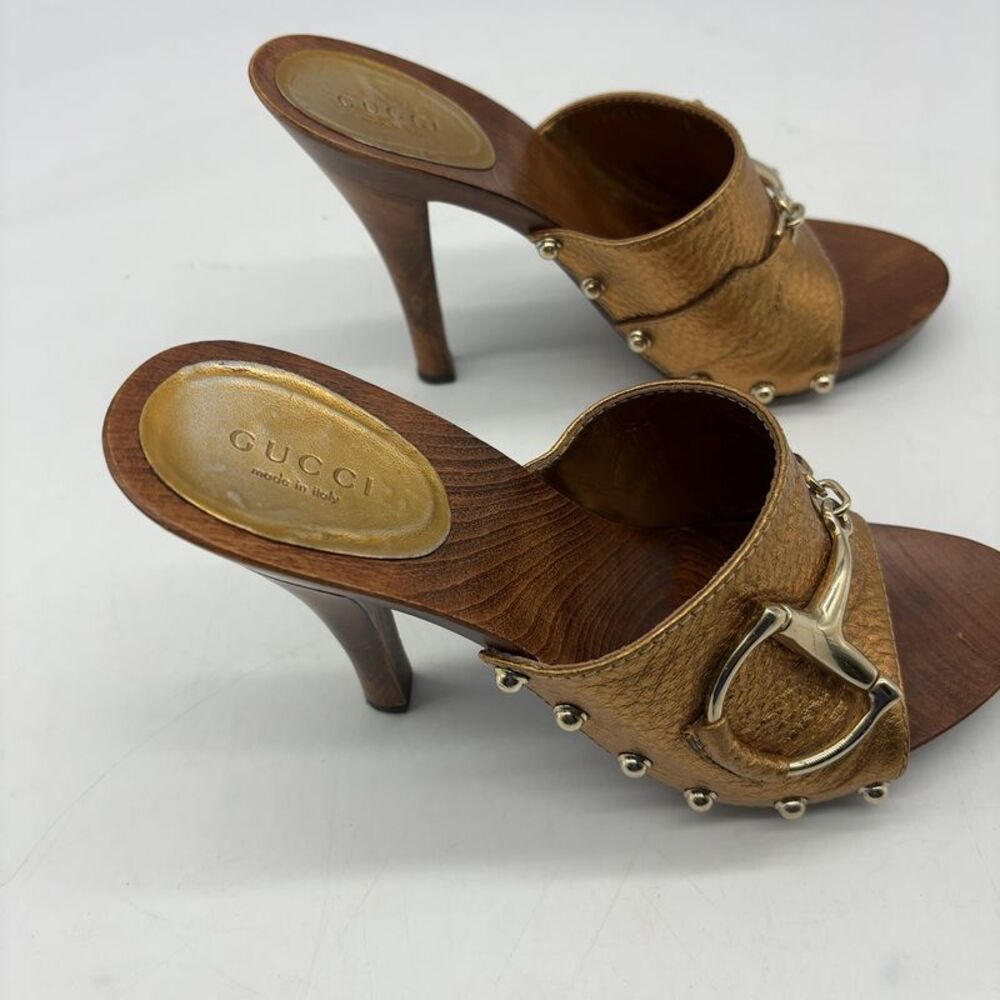 Gucci Wooden Platform Sandals - Picture 3 of 6